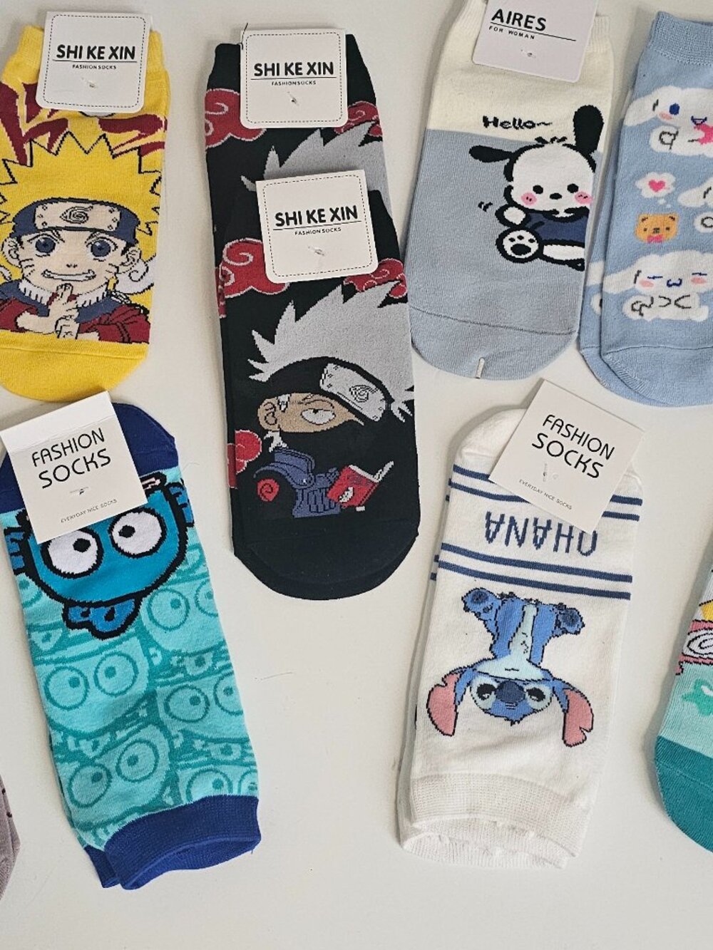 Women's Kitty Cute Cartoon Anime Cotton Blend Ankle Socks 12 Pairs One Size NWT